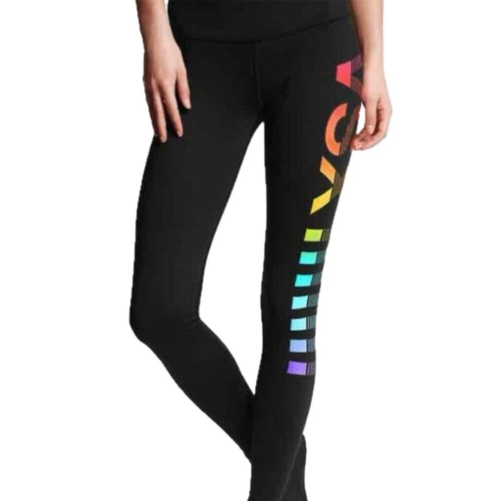 Victoria's Secret VSX Sport Rainbow Knockout ROYGBIV Accents Leggings M
